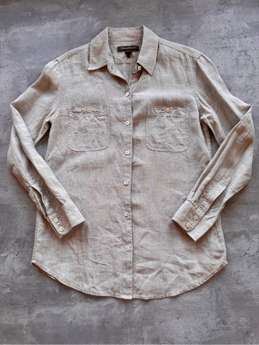 Tommy Bahama Linen Button Down Women’s Khaki Size XS